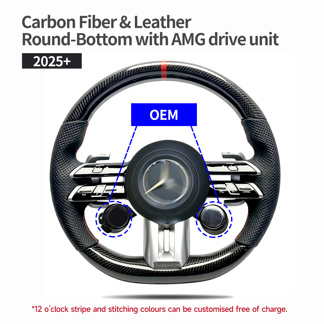 Custom Carbon Fibre AMG Steering Wheel for 2025–2026 Mercedes-Benz G-Class W465