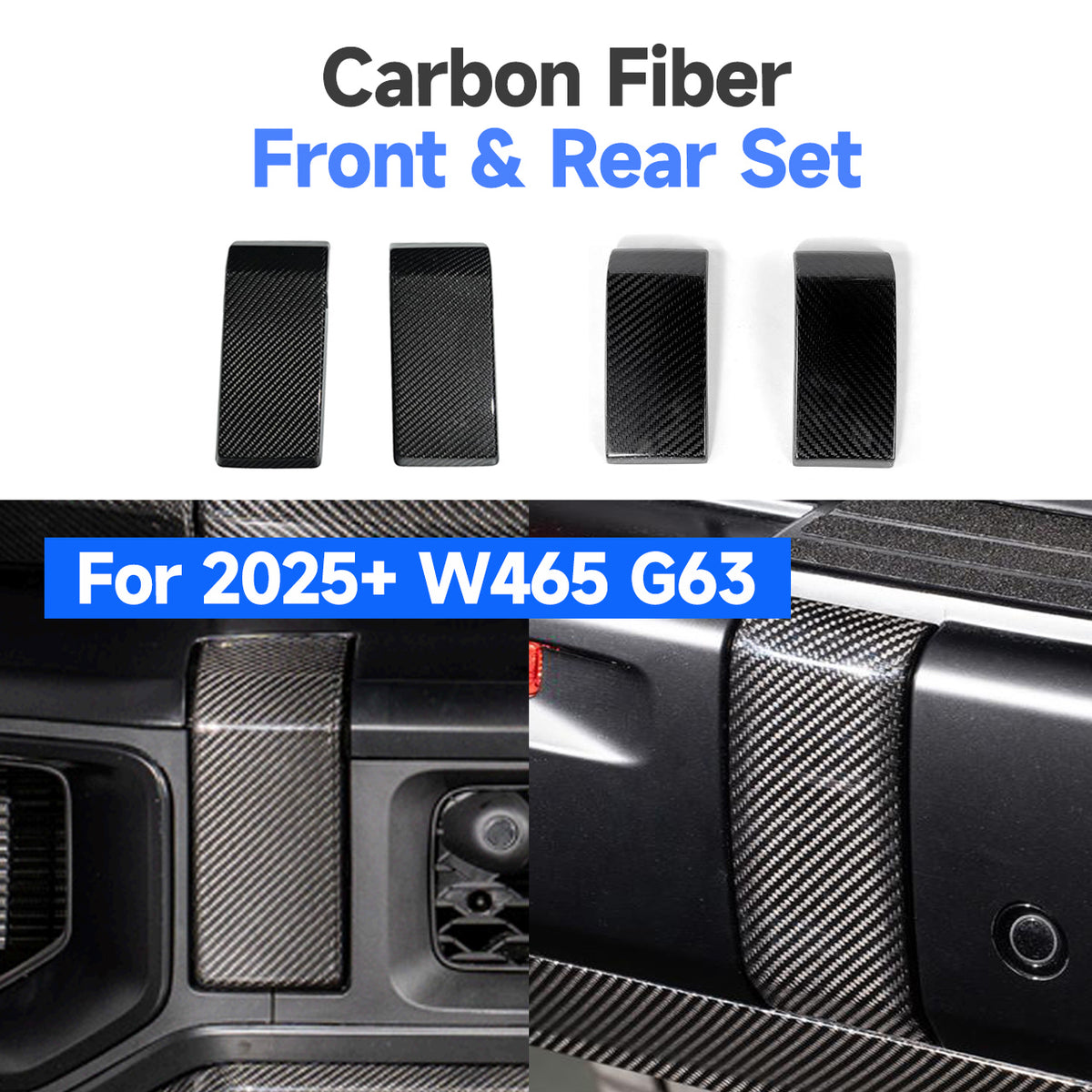 2025+ Mercedes-Benz W465 G63 Carbon Fiber Front and Rear Bumper Corner Trims