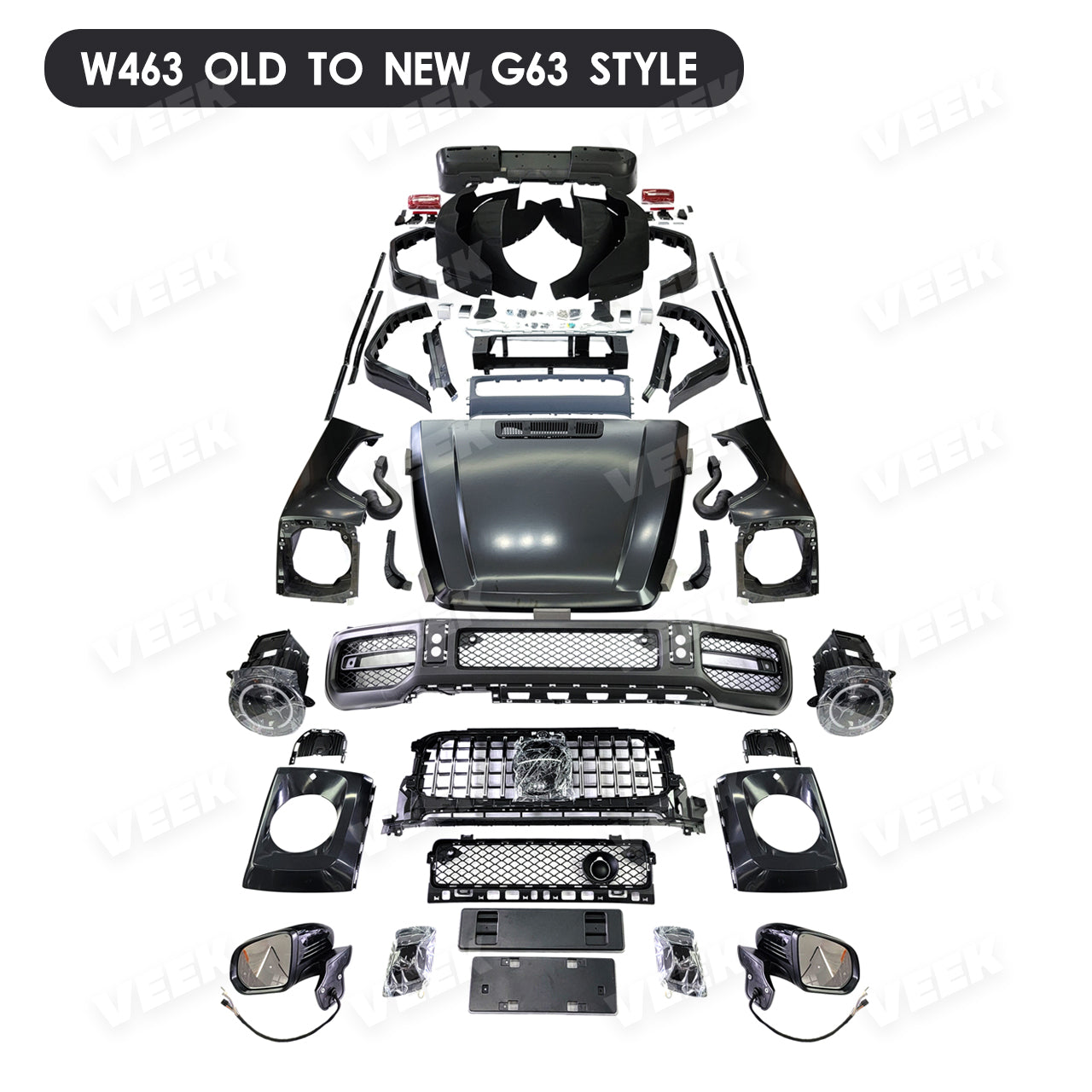 Mercedes-Benz W463 2003–2018 G Wagon Exterior Upgrade to W463A 2024 G63 Body Kit