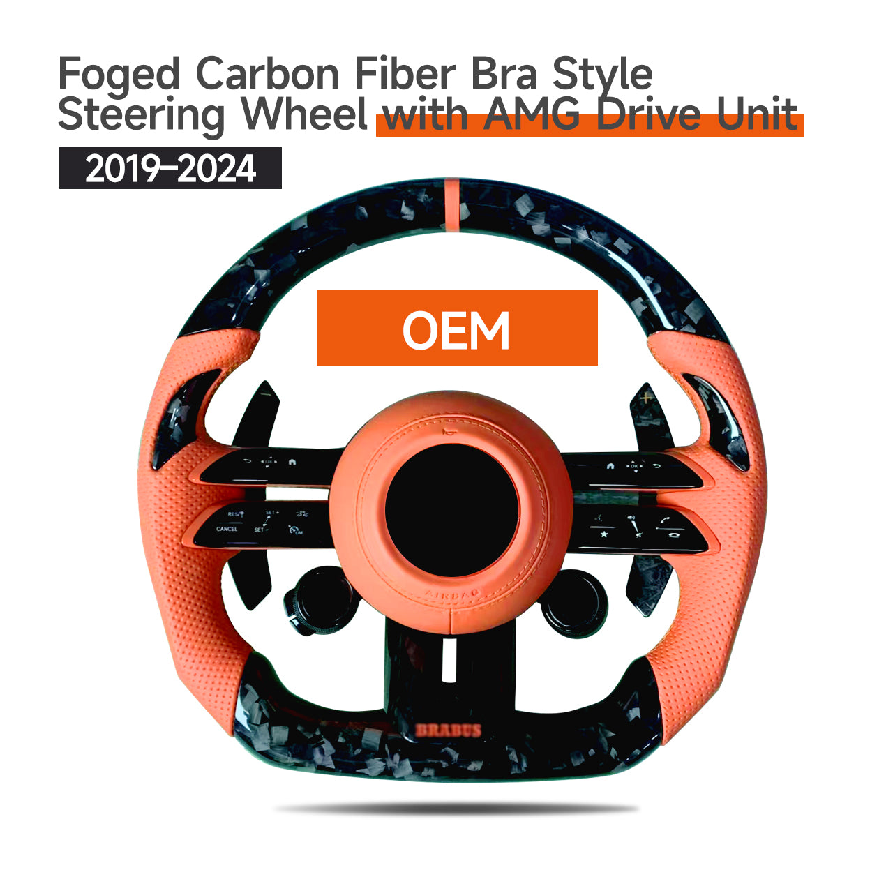 2003-2025 Foged Carbon Fiber AMG/Bra Performance style steering wheel with AMG Drive Unit for Mercedes G Wagon W463 2003-2018 upgrade to W463A/465