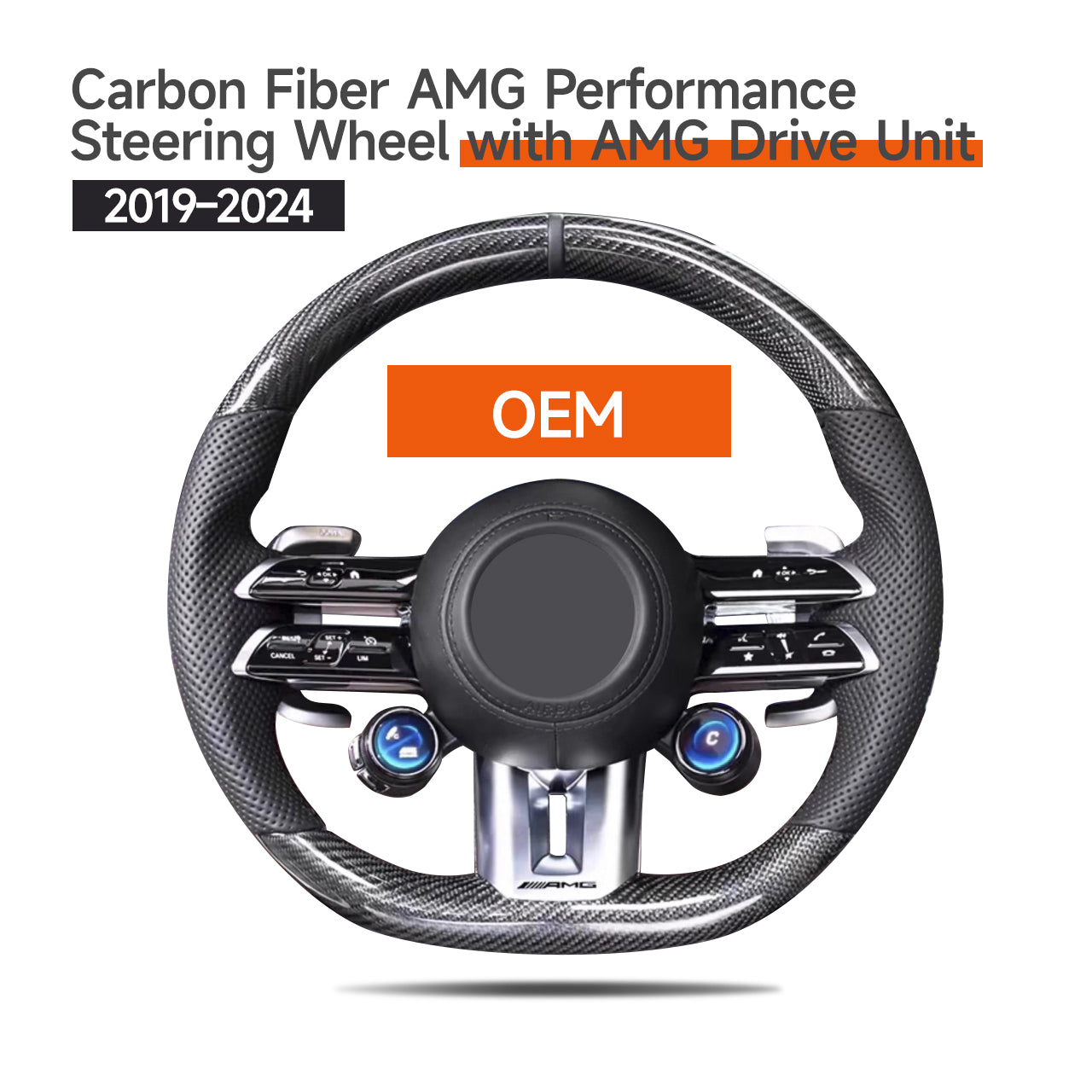 2003-2025 Foged Carbon Fiber AMG/Bra Performance style steering wheel with AMG Drive Unit for Mercedes G Wagon W463 2003-2018 upgrade to W463A/465