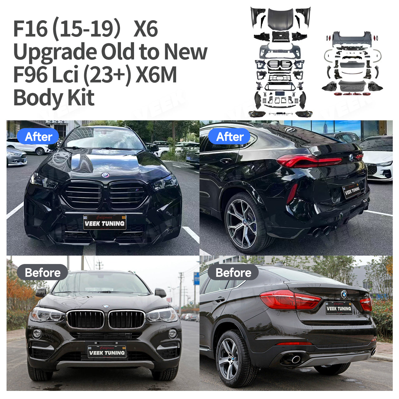 BMW X6 F16（2015-2019）Upgrade Old to New X6M F96 LCI (2023+) Body Kit